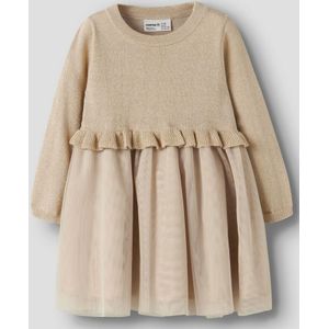 Glitter Jurk - Gebreid - Lange Mouwen - O-hals - Regular Fit