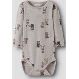 Merino Wol - Romper - Lange Mouwen - Ribgebreid - Verticaal Gestreept Patroon