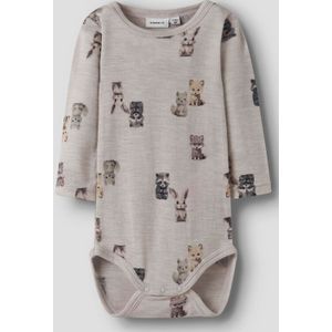 Merino Wol - Romper - Lange Mouwen - Ribgebreid - Verticaal Gestreept Patroon