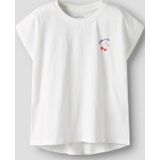 T-shirt - Jersey - Ronde Hals - Kapmouwen - Loose Fit - Rubberprint