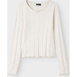 Top - U-hals - Lange Mouwen - Korte Lengte - Met Ruches - Strik - Drop-needle