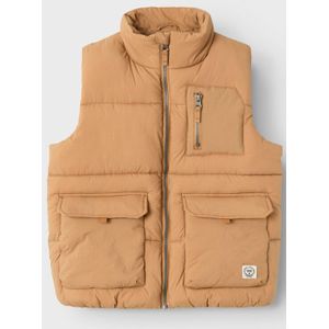 NAME IT - Gewatteerd Gilet - Bodywarmer - Zwart - Polyester Imitatiedons