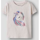 Top - Regular Fit - Fotoprint - Korte Mouwen - Glitter Detail - Jersey