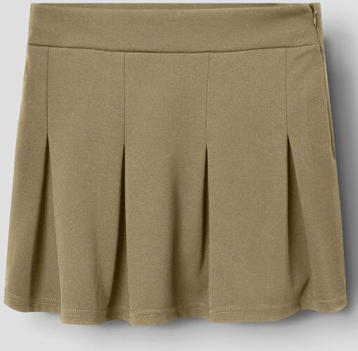 Geplooid Rok - Zware Jersey - Met Ritssluiting - Extra Details: Plooien