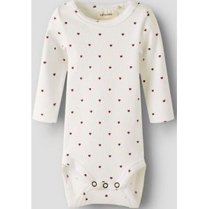 Lil' Atelier Romper l/s - NbfGago - Coconut Melk/Heart - Lil Atelier - 68 - Romper L/S