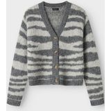 Cardigan - Gestreept - Gebreid Vest - Hoge Hals - Knoopsluiting - Lange Mouwen