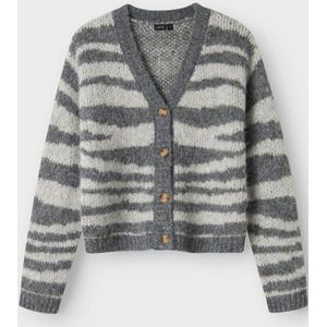 Cardigan - Gestreept - Gebreid Vest - Hoge Hals - Knoopsluiting - Lange Mouwen