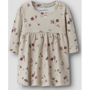 Jurk - Regular Fit - Ribgebreid - Lange Mouwen - All-over Print