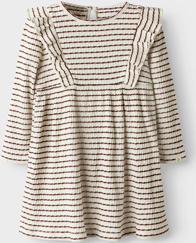 Jerseyjurken - Gestreept Jurk - Lange Mouwen - Regular Fit