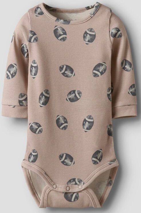 Name It Romper l/s - Rib - NbmSolution - Paddenstoel - Name It - 56 - Romper L/S