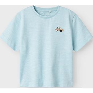 Regular Fit - T-shirt - Lichtgrijs - Jersey - Geborduurd