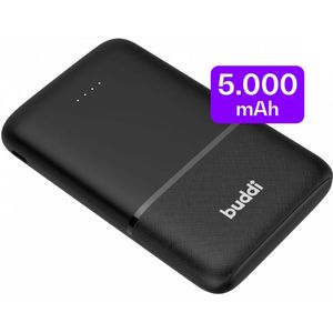 Buddi Go Powerbank USB-C Reisformaat Mini Compact 5.000 mAh Zwart
