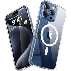 Apple iPhone 15 Pro Hoesje met MagSafe Dun TPU Back Cover Transparant