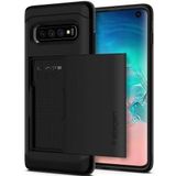 Spigen Slim Armor Card Holder Case Samsung Galaxy S10 Hoesje Zwart