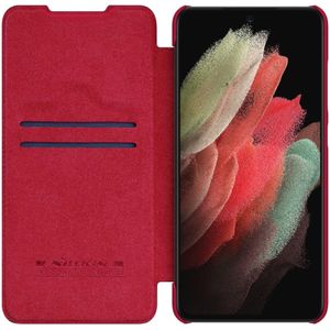 Nillkin Qin Series Samsung Galaxy S21 FE Hoesje Wallet Book Case Rood
