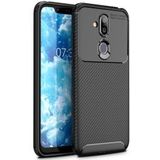 Nokia 8.1 Siliconen Carbon Hoesje Zwart