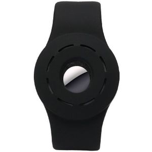 Apple AirTag Armbandje voor Kinderen Siliconen met Drukknoop Zwart