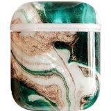 Apple AirPods Hard Plastic Hoesje met Marmer Print Groen / Bruin