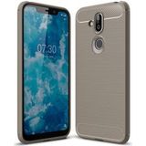Nokia 8.1 Geborsteld TPU Hoesje Grijs