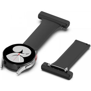 Universeel Smartwatch 20MM Verpleegkundige Band Voor Dames - Siliconen - Zwart