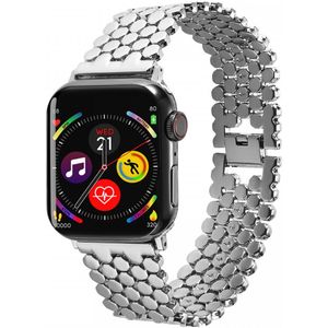 Apple Watch - 1-9/SE/Ultra 49MM/45MM/44MM/42MM - Honingraat RVS Bandje Zilver