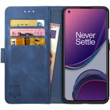 Rosso Element OnePlus 8T Hoesje Book Cover Wallet Case Blauw