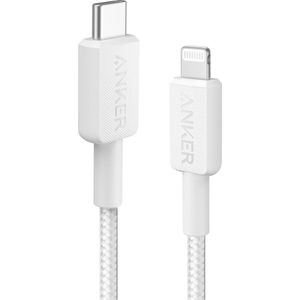 Anker 322 Gevlochten MFi USB-C naar Apple Lightning Kabel 1.8M Wit