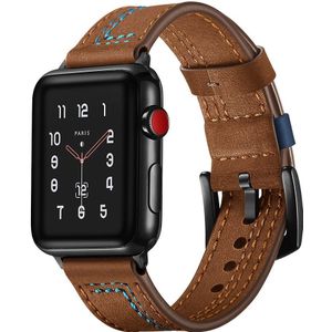Apple Watch 1-9/SE/Ultra Bandje - 49MM/45MM/44MM/42MM - Echt Leer - Bruin