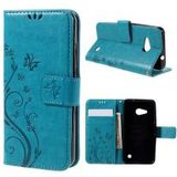 Microsoft Lumia 550 Butterfly Portemonnee Hoes Blauw