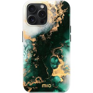 MIO MagSafe Apple iPhone 15 Pro Hoesje Hard Shell Cover Green Marble