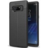 Samsung Galaxy Note 8 Hoesje TPU Met Leren Textuur Zwart