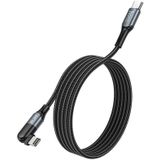 Hoco U100 USB-C naar Apple Lightning Draaibare Haakse Kabel 20W Zwart