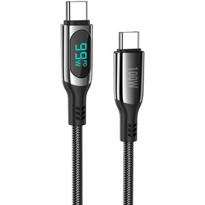 Hoco S51 100W Fast Charge USB-C naar USB-C Snellaad Kabel 1.2M Zwart