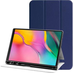 Samsung Galaxy Tab A 10.1 (2019) Hoes Luxe Tri-Fold Book Case Kunst Leer Blauw
