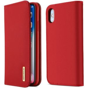 Dux Ducis Luxe Book Case Apple iPhone X Hoesje Echt Leer Rood