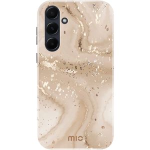 MIO MagSafe Samsung Galaxy A55 Hoesje Hard Shell Cover Gold Marble