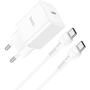 Hoco 20W USB-C Oplader Fast Charge Adapter  USB-C Kabel 1M Wit
