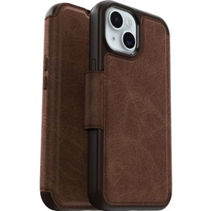 OtterBox Strada iPhone 15 Hoesje MagSafe Book Case Echt Leer Bruin