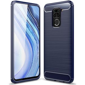 Xiaomi Redmi Note 9 Geborsteld TPU Hoesje Blauw