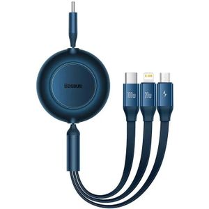 Baseus USB-C 3-in-1 Kabel met Micro-USB / USB-C / Lightning 1.1M Blauw