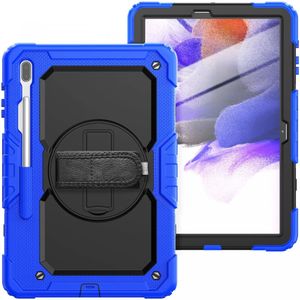 Samsung Galaxy Tab S8 / S7 / S7 FE Hoes met Screen Protector en Handriem Blauw