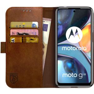 Rosso Element Motorola Moto G22 Hoesje Book Cover Wallet Bruin
