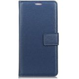 Samsung Galaxy A6 Plus Lederen Wallet Stand Hoesje Blauw