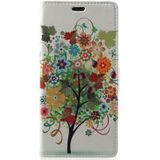 Samsung Galaxy A6 Lederen Portemonnee Hoesje met Tree Print