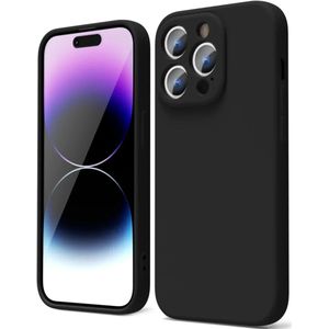 Apple iPhone 14 Pro Hoesje Camera Bescherming Dun TPU Back Cover Zwart