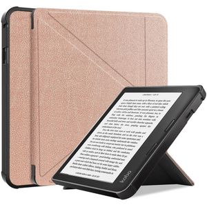 Kobo Sage Hoes Origami Book Case met Standaard Roze Goud
