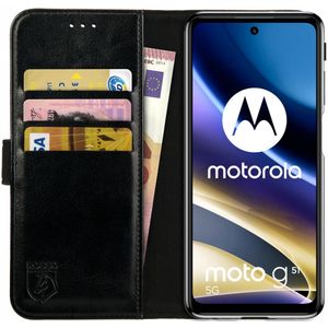 Rosso Element Motorola Moto G51 Hoesje Book Cover Wallet Zwart
