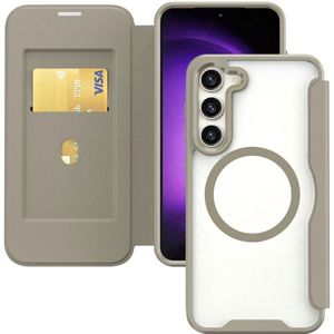 Samsung Galaxy S23 Plus Hoesje met MagSafe Book Case Khaki