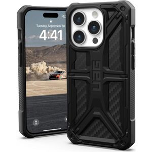 Urban Armor Gear Monarch Apple iPhone 15 Pro Hoesje Carbon Fiber