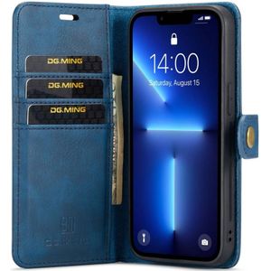 DG Ming iPhone 14 Pro Max Hoesje 2-in-1 Book Case en Back Cover Blauw